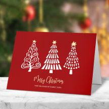 Rote Frohe Weihnachtsbäume Skript Name Whimsical