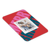 Rote fröhliche, farbenfrohe Weihnachten Moderne Fo Magnet (Rechte Seite)