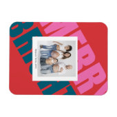 Rote fröhliche, farbenfrohe Weihnachten Moderne Fo Magnet (Horizontal)