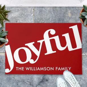 Rote fröhliche fette Typografie Weihnachten Willko Fußmatte