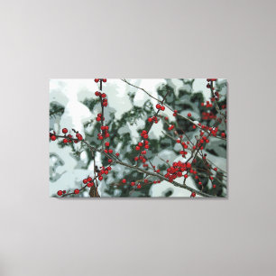Rote Frozen Berries Winter Gestricke Leinwand Art