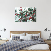 Rote Frozen Berries Winter Gestricke Leinwand Art (Insitu (Schlafzimmer))