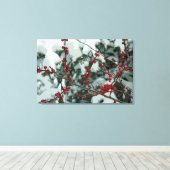 Rote Frozen Berries Winter Gestricke Leinwand Art (Insitu (Holzboden))