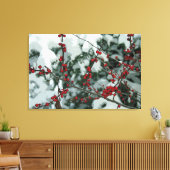 Rote Frozen Berries Winter Gestricke Leinwand Art (Insitu (Wohnzimmer))