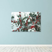 Rote Frozen Berries Winter Gestricke Leinwand Art (Insitu (Holzboden))