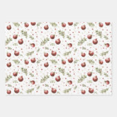 Rote Frucht Granatapfel Weihnachten Geschenkpapier Set (Vorderseite 3)