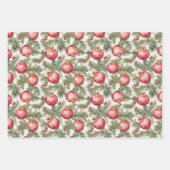Rote Frucht Granatapfel Weihnachten Geschenkpapier Set (Vorderseite 2)