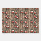 Rote Frucht Granatapfel Weihnachten Geschenkpapier Set (Vorderseite 3)