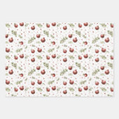 Rote Frucht Granatapfel Weihnachten Geschenkpapier Set (Vorderseite 2)