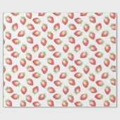 Rote Früchte Erdbeeren Geburtstag Geschenkpapier (Flach)