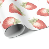 Rote Früchte Erdbeeren Geburtstag Geschenkpapier (Rolleneckpunkt)