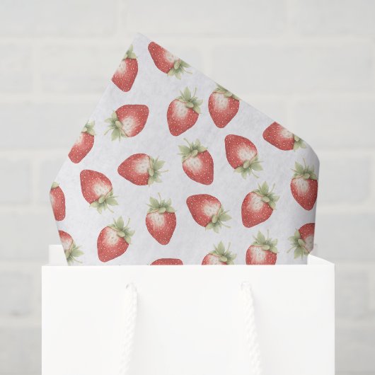 Rote Früchte Erdbeeren Geburtstag Seidenpapier (Geschenktüte)