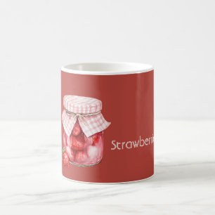 Rote Früchte Erdbeeren Glas Kaffeetasse