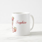 Rote Fruchte Erdbeeren Glas Kaffeetasse (VorderseiteRechts)