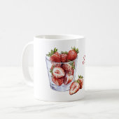 Rote Fruchte Erdbeeren Glas Kaffeetasse (Vorderseite Links)