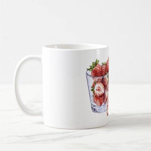 Rote Fruchte Erdbeeren Glas Kaffeetasse (Links)