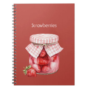 Rote Fruchte Erdbeeren Glas Notizblock