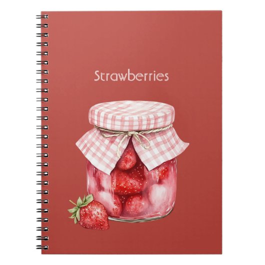 Rote Fruchte Erdbeeren Glas Notizblock (Vorderseite)