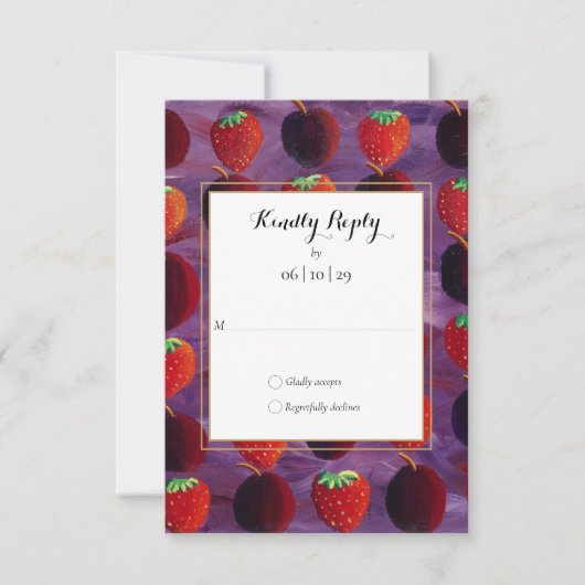 Rote Früchte Land RSVP Karte (Vorderseite)