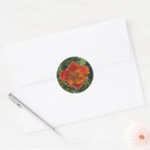 rote Frühlingsblume Runder Aufkleber (Umschlag)