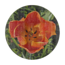 rote Frühlingsblume Schneidebrett
