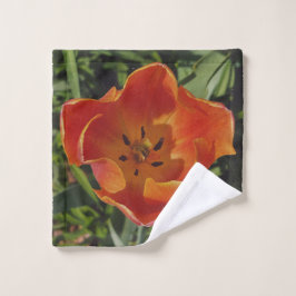 rote Frühlingsblume Waschlappen