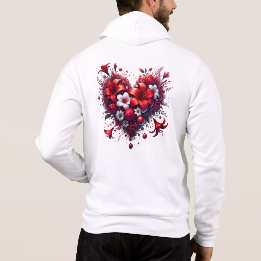 Rote Frühlingsblumen Herz-53476 Hoodie (Rückseite)