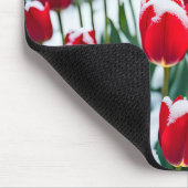 Rote Frühlingshuppen im Schnee Mousepad (Ecke)