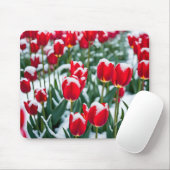Rote Frühlingshuppen im Schnee Mousepad (Mit Mouse)