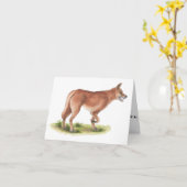 Rote Fuchs Leer Notizkarte Karte (Gelbe Blume)