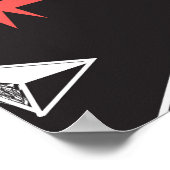 Rote Füchse: Dunkler Hintergrund Nahtlos. Poster (Ecke)