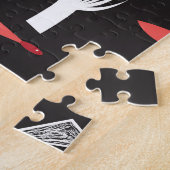 Rote Füchse: Dunkler Hintergrund Nahtlos. Puzzle (Seite)