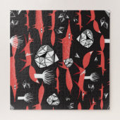 Rote Füchse: Dunkler Hintergrund Nahtlos. Puzzle (Horizontal)