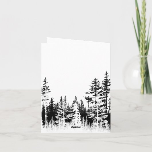 Rote Füchse in den Waldkiefern frohe Weihnachten (Rückseite)