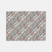 Rote Füchse in der Holzkunst Schöne Wohngestaltung Fleecedecke (Vorderseite (Horizontal))