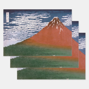 Rote Fuji, Aka Fujiyama Vulkan Katsushika Hokusai Geschenkpapier Set