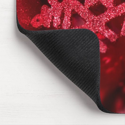 Rote funkelnd Schneeflocke Mousepad (Ecke)