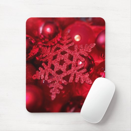 Rote funkelnd Schneeflocke Mousepad (Mit Mouse)