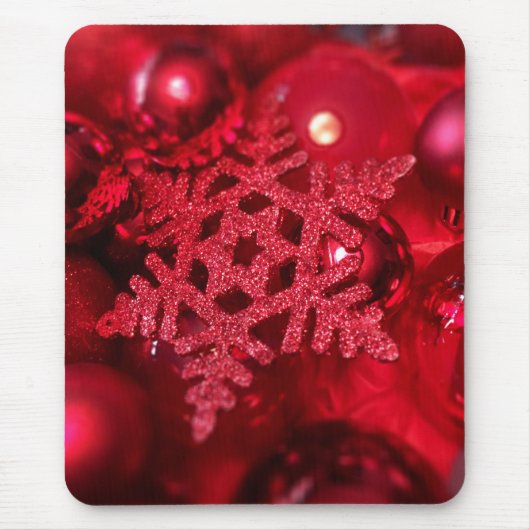 Rote funkelnd Schneeflocke Mousepad (Vorne)