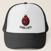 Rote funkelnde Ladybug BOSS LADY Personalisieren Truckerkappe (Vorderseite)