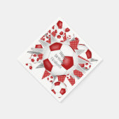 Rote Fußballbälle zum Geburtstag oder zur Mannscha Serviette (Ecke)