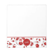 rote Fußbälle personalisiert Notizblock (Vorderseite)