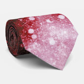 Rote Galaxie Glitzern Abstrakt Krawatte (Gerollt)