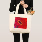 Rote Gänseblümchen Gerber Blumen-Malerei-Kunst - Jumbo Stoffbeutel (Vorderseite (Produkt))