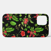 Rote Gänseblumen Mit Blättern Muster Case-Mate iPhone Hülle (Rückseite (Horizontal))