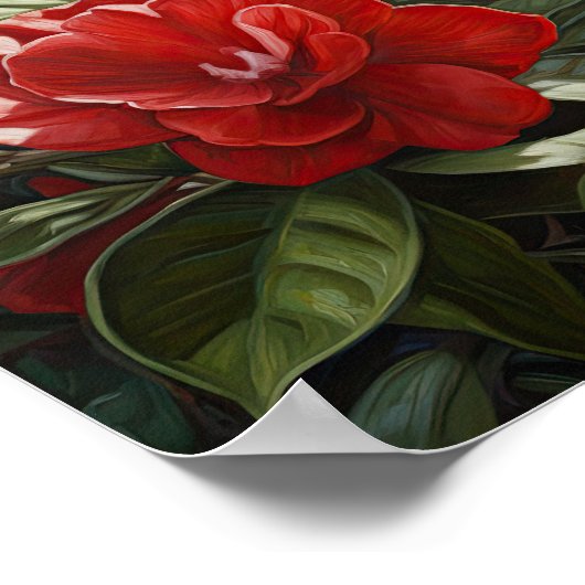 Rote Garden Blume Art Print Poster (Ecke)