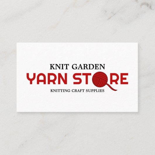 Rote Garne-Store-Logo, Knittershop, Garnspeicher Visitenkarte (Vorderseite)