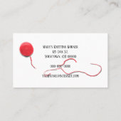 rote Garnkugel für Stricker Visitenkarte (Rückseite)