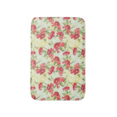 Rote Gartennelken auf Grün mit Schmetterlingen Badematte (Vorderseite Vertikal)