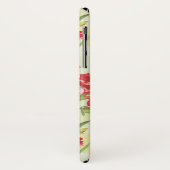 Rote Gartennelken auf Grün mit Schmetterlingen Case-Mate iPhone Hülle (Hinten/Links)